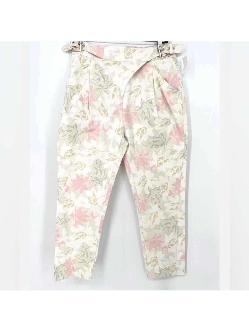 Ted Baker London Aphraa Floral Print Buckle Waist Band Tapered Trouser - Picture 7 of 12